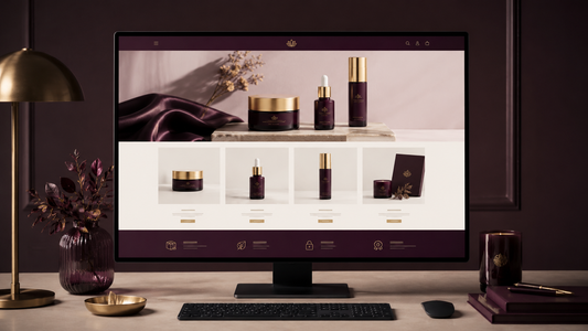 A luxury ecommerce brand editorial scene. 