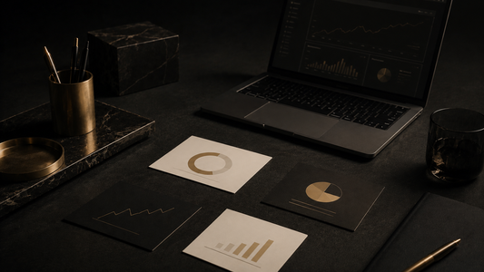 Elegant workspace with analytics details