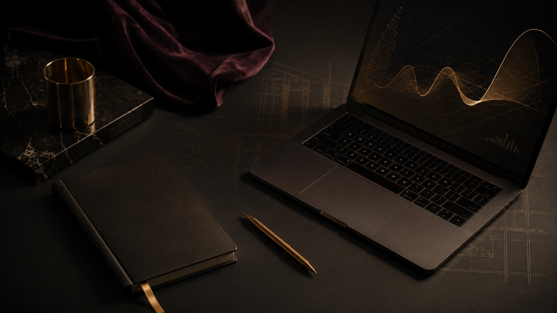 Elegant workspace with golden accents