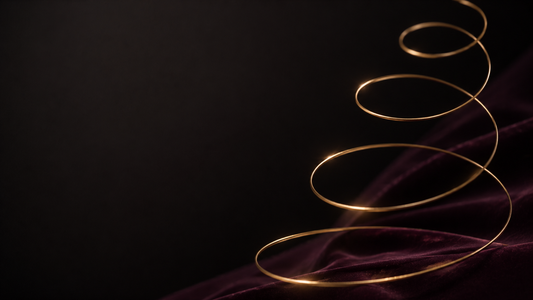 Luxurious golden spiral on velvet