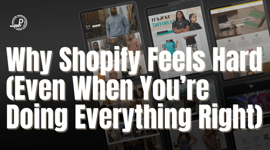 Quote graphic reading “It’s not that you’re doing it wrong — Shopify feels hard without structure.”