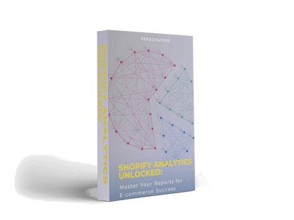 Cover of 'Shopify Analytics Unlocked' book, the key to mastering e-commerce reports
